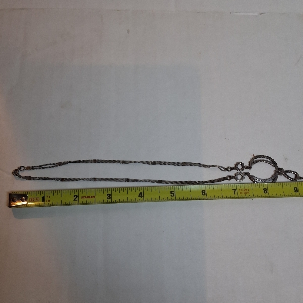 Vintage Marcasite And Sterling Y drop Necklace - Picture 8 of 9